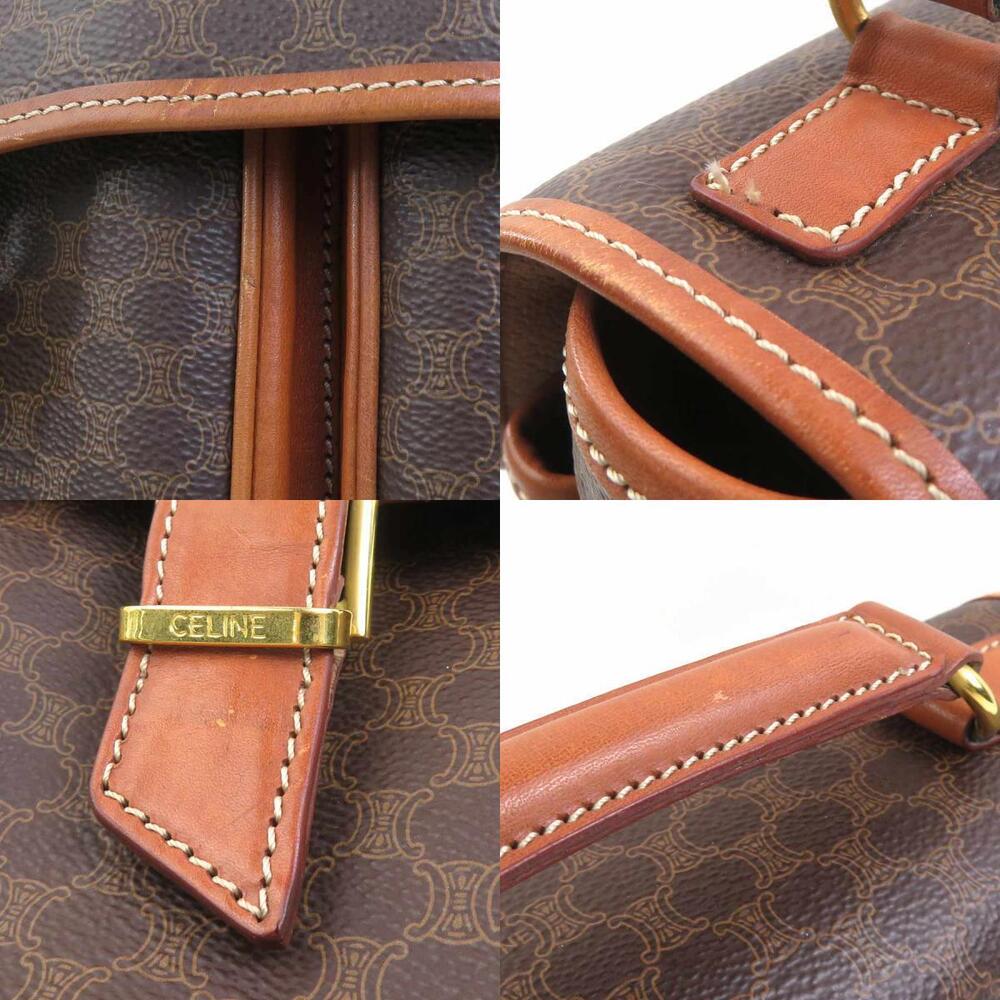 Celine Shoulder Bag Handbag Macadam Leather Brown Gold - Picture 4 of 5